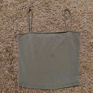 Army Green Tank Top Slight Crop